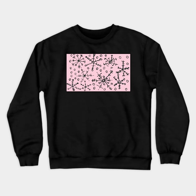 Pink Snowflakes Crewneck Sweatshirt by nloooo